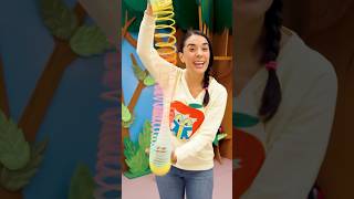 How far can the RAINBOW slinky stretch🔴🔵🟡 Easy Experiments with CoComelonClassroom  shorts [upl. by Skerl]