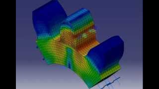 Spur gear deformation Catia GSA FEM [upl. by Yance]