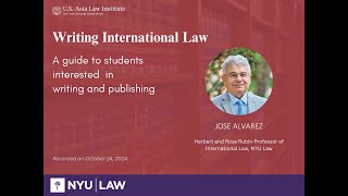 Writing International Law A guide to students interested in writing and publishing [upl. by Jessi]