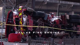 Four Dallas Firefighters Rescued From Engine 11 Wreckage In Downtown Dallas [upl. by Arbua913]