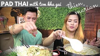 mukbangfriendbang with THIEN amp MARIAN Pad Thai StirFried Noodles amp Tom Kha Gai Coconut Soup [upl. by Epps]