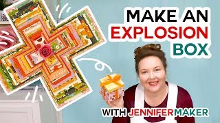 Easy Explosion Box Card Tutorial for the Cricut with free SVG file [upl. by Nylime118]