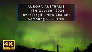 Aurora Australis Invercargill New Zealand Samsung S23 Ultra Hyperlapse [upl. by Grefe]