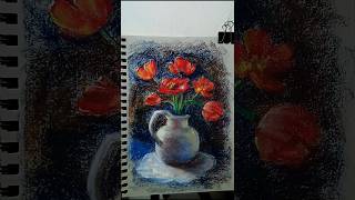 Loving Soft Pastel❤️these daysartshorts shortsyoutube flowerpainting softpastel easyarttutorial [upl. by Chappy]