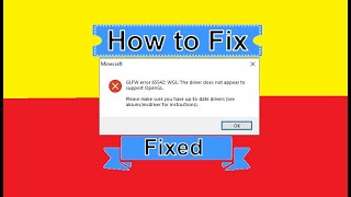 How To Fix Minecraft GLFW Error 65542 WGL The Driver Does Not Appear To Support OpenGL TLauncher [upl. by Prince]