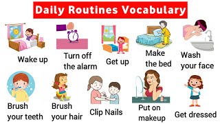 Vocabulary 40 Daily Routine vocabulary with sentence  listen and practice [upl. by Susanna]