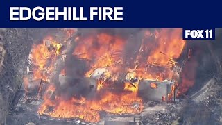 California wildfire burning down homes in San Bernardino County [upl. by Yeblehs]