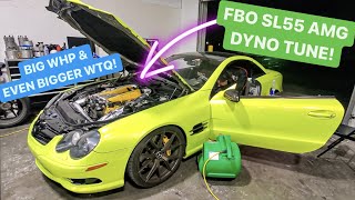 Full BoltOn SL55 AMG HITS THE DYNO [upl. by Aerdnahc]