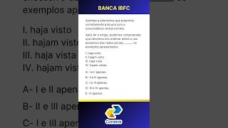 Questão 85 IBFC  Concordância Verbal [upl. by Freberg]