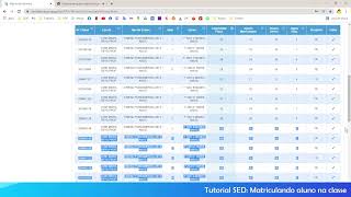 Tutoriais do SED  Como matricular aluno na classe [upl. by Neerhtak350]