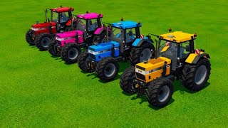 TRANSPORTING PIXAR CARS amp FRUITS WITH COLORED amp JOHN DEERE vs CLAAS vs TRACTORS  BeamNGdrive [upl. by Cid]