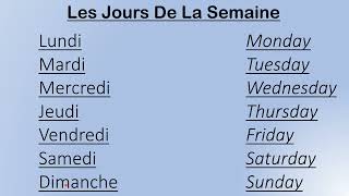 Days Of The Week  Les Jours De La Semaine [upl. by Godspeed]