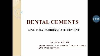 Zinc Polycarboxylate Cement [upl. by Akiwak]