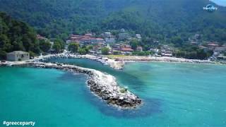 Golden beach Thassos Greece 2019 4K VIEW Drone [upl. by Meggs66]