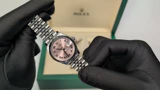 Rolex Date Just 31 White Gold Pink Dial 278274 Stock ID 686IE [upl. by Lita]