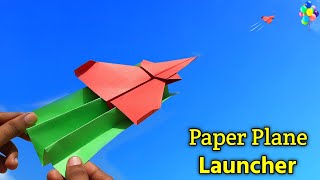 how to make paper plane launcher  paper airplane launcher  flying airplane  RubberBand launcher [upl. by Micro]