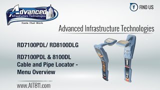 RD8100PDLG amp 7100DL Cable and Pipe Locator  Menu Overview [upl. by Sisi643]