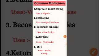 Top 10 Common medicines and Uses  सभी प्रकार की दवाइयां  medicines emergencymedicine bhms [upl. by Ogirdor]