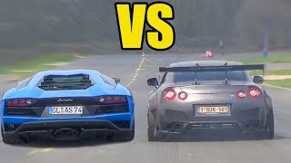 NISSAN GTR R35 vs LAMBORGHINI AVENTADOR 🚀ACCELERATION SOUND🚀 [upl. by Anavoig]