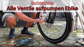 Luft aufpumpen beim FahrradEbike  Drei Verschiedene EBike Reifenventile  Luftdruck Bike Schlauch [upl. by Idahs549]