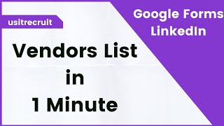 🔥How to Get Vendors List in Just 1 Minute  📝Vendors list  US Staffing  🌐usitrecruit [upl. by Hcnarb]