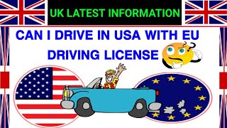 Can i Drive in USA with European Driving license USA driving license laws information [upl. by Deborath]