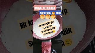 Yumurtasız Krep 🥞 krepnasılyapılır kahvaltılıktarifler kahvaltı youtubeshorts pratiktarifler [upl. by Eissirk590]