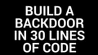 Build a Backdoor in 30 lines of Code More details in description [upl. by Madaras]