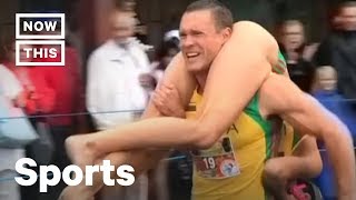 World WifeCarrying Championship Captivates Crowds in Finland  NowThis [upl. by Hatfield231]