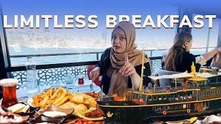 THE WORLD’S FIRST BREAKFAST AT SEA 🌊  LIMITLESS TURKISH BREAKFAST 🇹🇷 WITH BOSPHORUS TOUR 🌉 [upl. by Ahsiened]