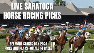 Live Saratoga Horse Racing Picks  2024 Belmont Stakes Day [upl. by Jael]