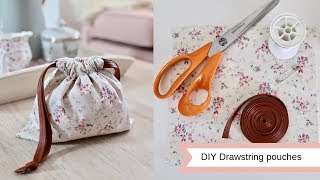 DIY drawstring pouches easy sew [upl. by Albertson498]