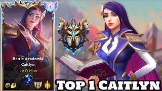 Wild Rift Top 1 Caitlyn Battle Academia Skin Gameplay Rank Sovereign [upl. by Brest]