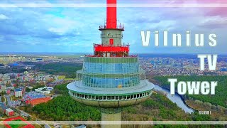 TV Tower Vilnius  Vilniaus televizijos bokštas  4K Drone [upl. by Anele]