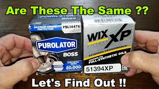 Purolator Boss PBL14476 Oil Filter vs Wix XP 51394XP Oil Filter Cut Open Comparison [upl. by Betta]