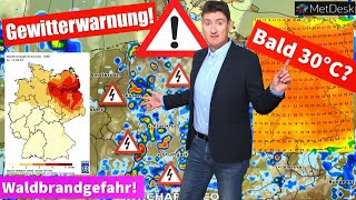 Erste Hitze des Jahres Nach Bodenfrost 30 °C möglich ACHTUNG Akute Gewitter und Unwetterwarnung [upl. by Atiekan]