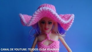 sombrero tejido a crochet para muñeca [upl. by Coad]