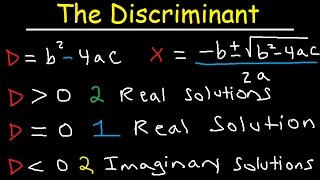 How To Determine The Number of Real and Imaginary Solutions Using The Discriminant Equation [upl. by Attena]