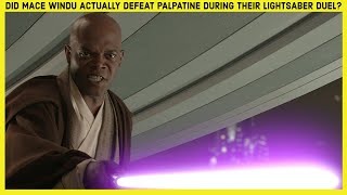 Did Mace Windu Actually Defeat Palpatine During Their Lightsaber Duel [upl. by Lledra]