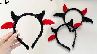 【ハロウィン飾り】モールクラフト、モールアート手作りで Halloween Pipe Cleaner Headband Tutorial [upl. by Novled]