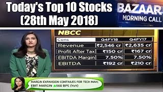 Todays Top 10 Stocks  28th May 2018  Bazaar Morning Call Part 2  CNBC TV18 [upl. by Trebo]