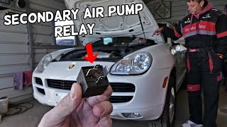 PORSCHE CAYENNE SECONDARY AIR PUMP CODE RELAY LOCATION REPLACEMENT [upl. by Assenev555]