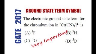 Finding Ground State Term Symbol Very Important  GATE 2017 [upl. by Nonac]