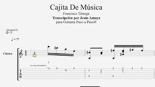 Cajita de Música  Alborada  Tárrega  Tablatura por Jesús Amaya [upl. by Losiram]