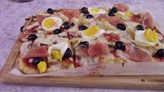 PIZZA CAPRICCIOSA FATTA IN CASA facilissima e senza impastare [upl. by Aikim6]