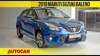 2019 Maruti Suzuki Baleno facelift  First Look amp Walkaround  Autocar India [upl. by Ynoyrb]