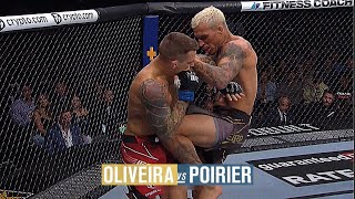 Charles Oliveiras clinch game wearing down Dustin Poirier [upl. by Delmore740]