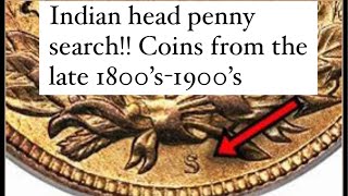 Indian head penny search Coins from the late 1800’s1900’s rarecoin coinroll penny [upl. by Eetsud]