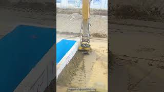 Sand soil compaction with an excavator with a vibro plate [upl. by Enyahs214]