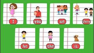 I you we they he she it  Subject pronouns for kids [upl. by Yhpos]